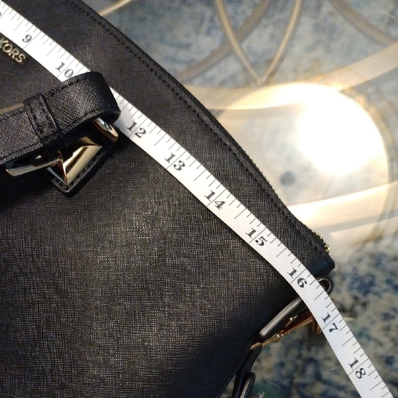 Michael Kors Black Structured Tote with Gold Accents - Picture 9 of 16